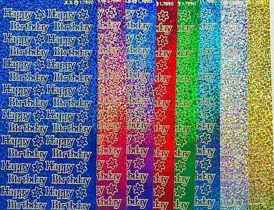 £1.99 • Buy Happy Birthday Coloured Peel Off Sticker Sheet Card Making Scrapbooking Crafts