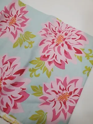 Sandi Henderson Fabric Farmers Market Michael Miller Floral Dahlia Pink ONE YARD • $17.90