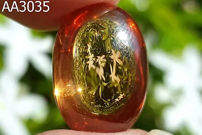 Mystic Orange Oval Energy Naga Eye Gems Stone Lucky Wealth Thai Amulet #aa3035a • $20.06