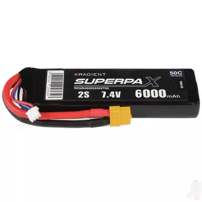 £49.43 • Buy 2S 6000mAh 7.4V 50C XT60 Radient LiPo RDNB60002S50XT60