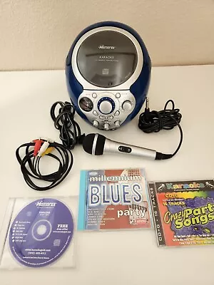 Memorex Karaoke System Portable With Power Cords Mic Demo Disk 3 CDs MKS2114 • $23
