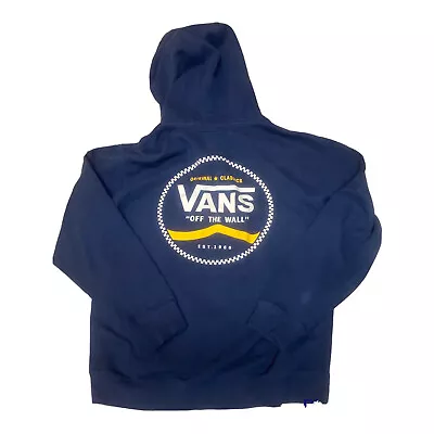 Vans Off The Wall Original Classics Pullover Hoodie Sweatshirt Adult L Navy Blue • $15.98