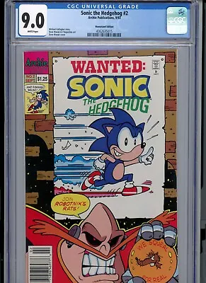 Sonic The Hedgehog #2 (1993) Archie Publications CGC 9.0 White Newsstand • £45.48