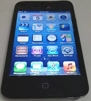 Apple IPod Touch 4th Generation Black 8 GB Cracked Screen • $21.95