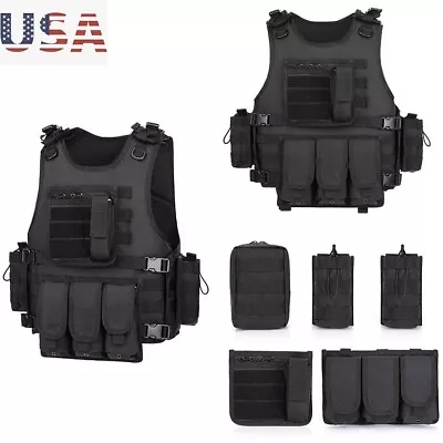 Tactical Airsoft Vest  Military Plate Carrier Combat Paintball Assault  Molle • $31.99