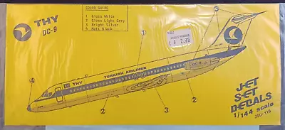 Jet Set | No. 116 | 1:144 DC-9 Turkish Airlines Decals • $12