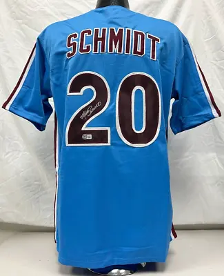Mike Schmidt Signed Blue Custom  Philadelphia  Player Jersey  PSA 308 • $279.99