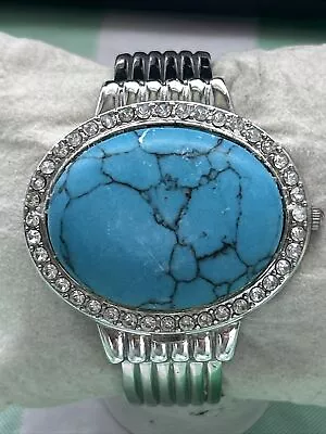 Vivani Quartz Turquoise Studded Bracelet Watch • $24.95