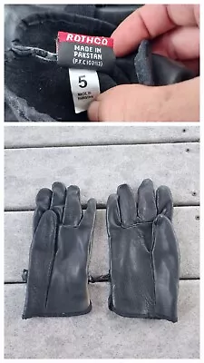 D 3A Black Leather Gloves Military Style Work Glove By Rothco Size 5. D-3A • $9.99