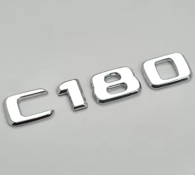 Silver Chrome C180 Car Letter Number Rear Boot Badge Emblem For Mercedes Benz • £11.99