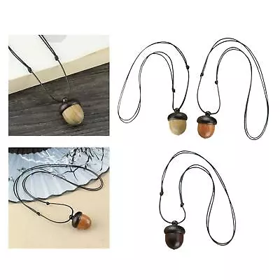 $8.17 • Buy Ebony Acorn Necklace Pendant Vintage Accessories Natural Jewelry Spiritual