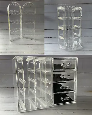 Jewelry Storage Box Earring Display Stand Organizer Earrings Bracelet Necklace • $49.95