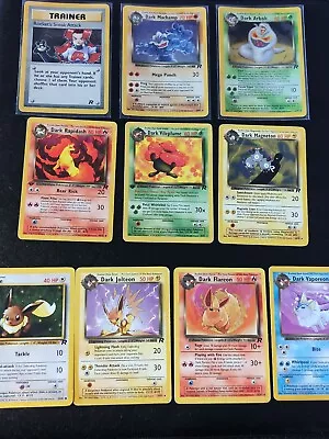 Pokemon Team Rocket Set Bundle Dark Machamp Holos Rare WOTC Vintage 1st Edition  • £9.27