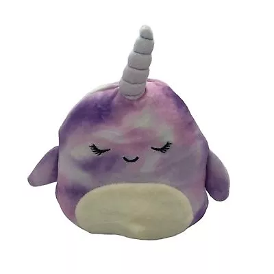 Squishmallows Kellytoy 5  Nabila The Narwhal MINI Tie Dye Sea Life Plush EUC • $15