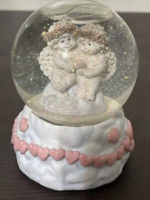 Vintage Westland DREAMSICLES SNOW MUSICAL GLOBE Love Makes World Go Round Spins • $11.96