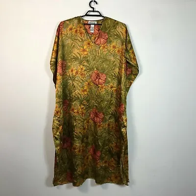 Winlar Caftan Dress Womens One Size Multicolor Floral Maxi Vintage Mumu • $28