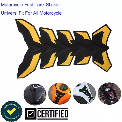 Anti-slip Motorcycle Fuel Tank Sticker Pad Decal Protector Universal Fit Yellow • $12.59