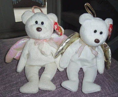 £4.99 • Buy Ty Beanie Babies Bears Halo & Halo II Angel Bears (Used But With Tags)