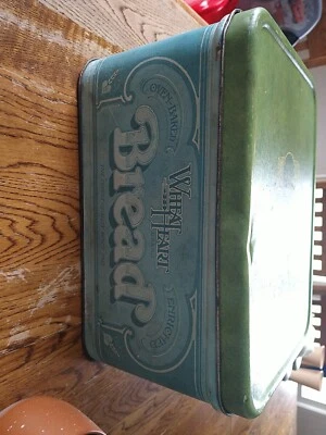 $4.99 • Buy Vintage Wheat Heart Tin Metal Bread Box Storage Container Decor Farmhouse