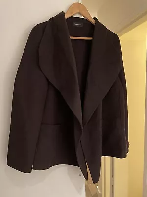 Massimo Dutti Light Wool Jacket In Brown/ Chocolate- Sz L. Worn Once! • $40