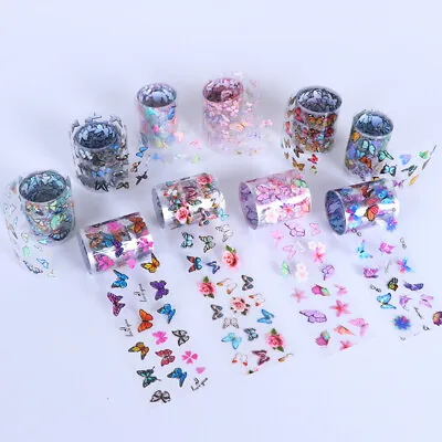 Glitter Nail Paper Wraps Holographic Nail Art Transfer Foil Stickers 10 Rolls * • $3.78