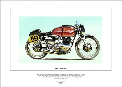 MATCHLESS G45 - Motorcycle Fine Art Print - Classic British 500cc Twin Motorbike • $6.10