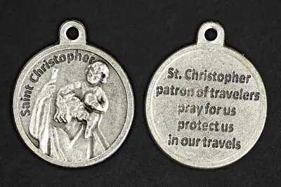 925 Sterling Silver 24  Necklace PROTECT PRAY  ST CHRISTOPHER Pendant Women Men • $16.88