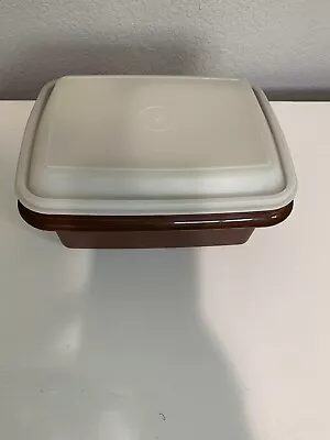 Tupperware Lunch Set Travel Vintage Brown Tan GUC • $9