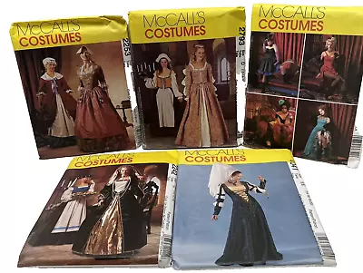 Lot 5 New Women’s McCall’s Costume Patterns Renaissance Elizabethan Medieval + • $14.99