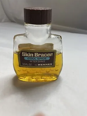 Vtg Mennen Skin Bracer Cool Spice After Shave 5 Oz Glass Bottle Approx 60% Full • $19.99