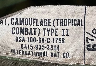 Vintage 1968 Tropical Combat Camouflage Type II • $40