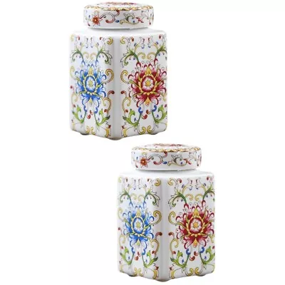  Retro Blue And White Ceramic Tea Cans Ceramics Storage Jars • £21.99