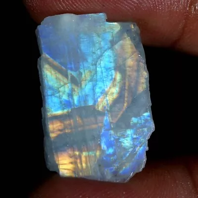 Blue Fire Rainbow Moonstone Rough Slab Gemstone Material 100% Natural Power JG66 • $5.99