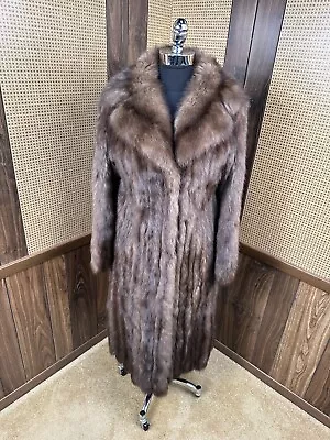 Vintage Goldin Feldman Full Length Russian Sable Fur Coat Jacket Size Small 4-6 • $1495