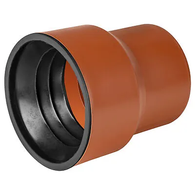 Connector Clay Pipe Or Cast Iron Pipe To Plastic Pipe 110mm Adaptor With Gasket • £16.49