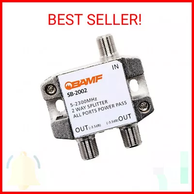 BAMF 2 Way Coaxial Cable Splitter Bi-Directional Coax MoCA 5-2300MHz RG6 Compa • $14.49