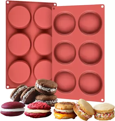 2 Pack 6 Cups Silicone Muffin Top Pans Round Baking Pan For Muffin Cakes Tart • $14.31