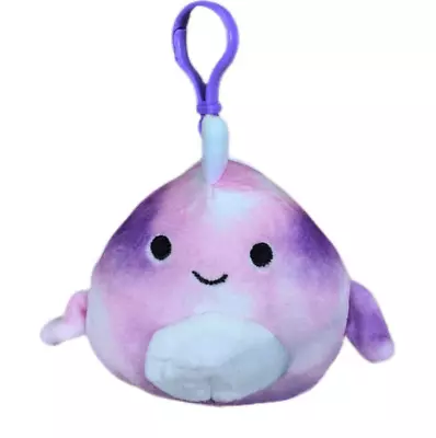 Squishmallows Official Kellytoy 3.5 Clip On Nabila The Narwhal Plush Toy S3 #110 • $14.99