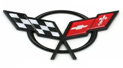 1x 1997 - 2004 Corvette C5 Cross Flags Emblem Badge （black） • $16.99