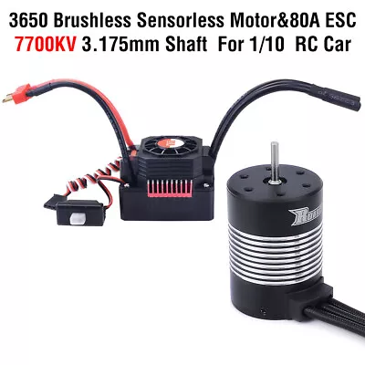 Rocket 3650 Waterproof Brushless Sensorless Motor 60A ESC Combo For 1/10 RC Car • $103.61