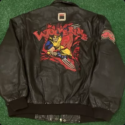 Vintage 90s Marvel Comics Wolverine X-MEN 2002 Leather Jacket Mens Size XL Rare • $399.99