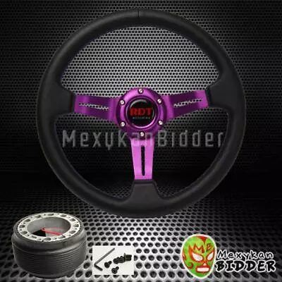 330mm Purple 2  Deep Dish PVC Steering Wheel &Hub Adapter For Integra 90-93 DA • $57.49