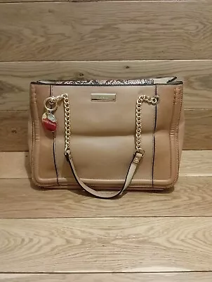 River Island Ladies Handbag Medium Beige / Brown Snake Print Used • £12.95