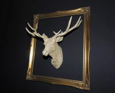 Stags Head Antique Style Cast Resin Wall Mount Decoration • £47.99