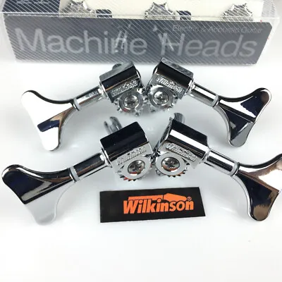 New Wilkinson 2L2R Open Gear Bass Guitar Tuner Machine Heads 1:20 WJB-750 Chrome • $67.76