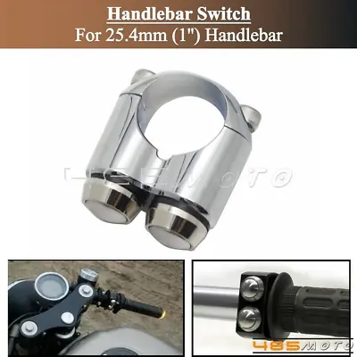 Motorcycle Hand Control Momentary M-Switch 2-Button Chrome For 1  In Handle Bar • $20.99