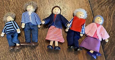 Lot Of 5~MELISSA & DOUG Wooden Dolls Dollhouse Family Posable 4.5  • $15.95