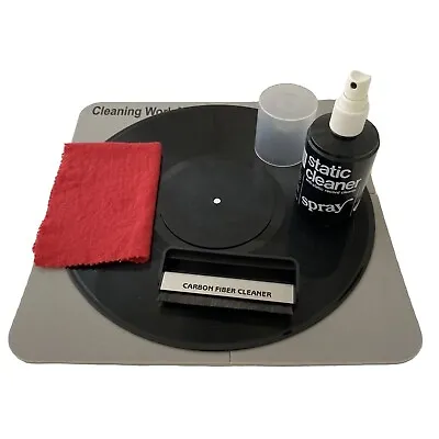 Anti-Static Record Cleaner Carbon Brush Label Protector & Cleaning Work Mat! • $29.99