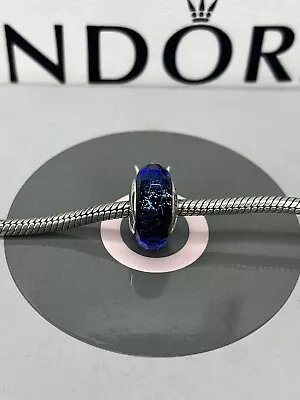 Genuine Pandora Moments Blue Sparkly Murano Charm • £0.99