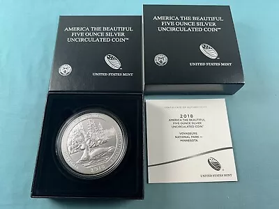2018 Voyageurs America The Beautiful BURNISHED 5 Oz Silver Coin • $76